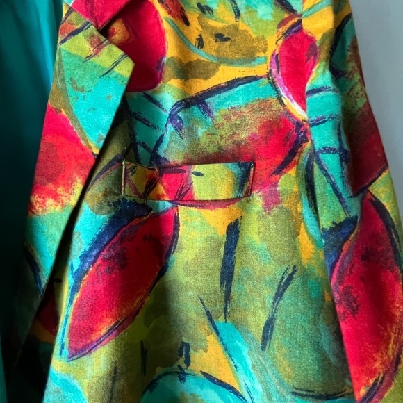 Vtg PAUL Et DUFFIER Womens M Blazer Jacket Artsy Abstract Colorful Boyfriend Cut - Picture 9 of 15